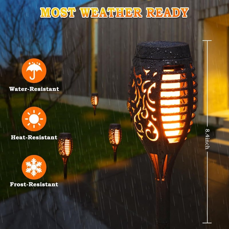MIUSIKIT 16Pack Outdoor Solar Lights for Yard, Solar Flame Lights for Outdoor Decorations, Pathway Light Outside Waterproof, Luces Solares para Exteriores for Outside Porch Path Lighting Decor Art - Image 5